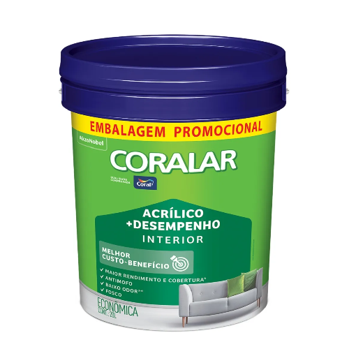 Tinta Coralar Acrílica Fosca Branco de 20L Coral